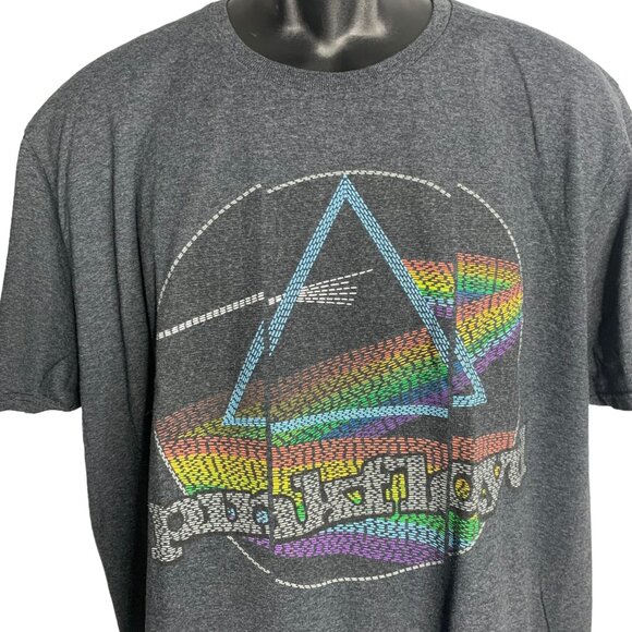 Pink Floyd Dark Side of the Moon T Shirt 2XL Grey Crewneck Short Sleeves Band - Picture 2 of 6
